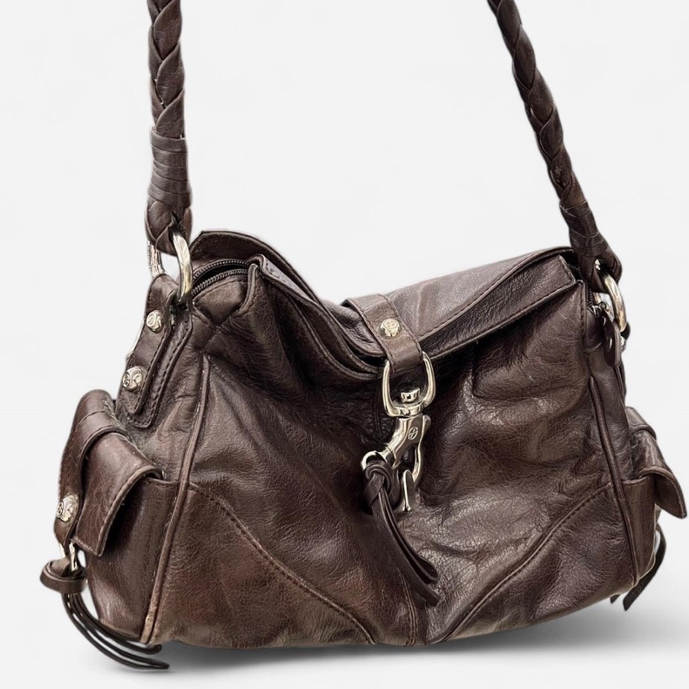 Francesco Biasia Dark Brown Italian Leather Handbag - Picture 3 of 7